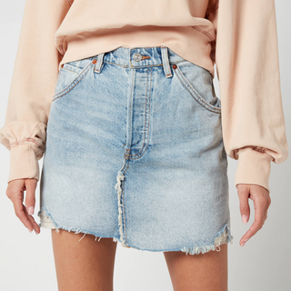 Mile High Blue Brea Cutoff Skirt