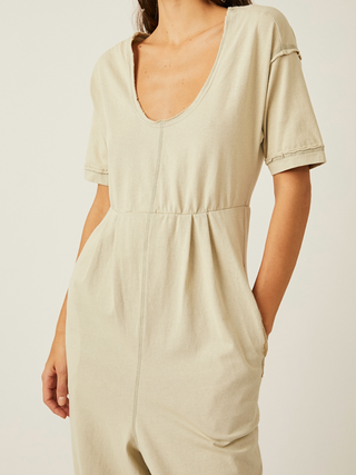 Good Side Romper Lime Bean