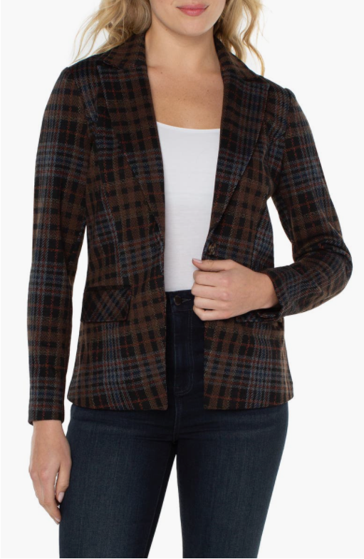 Tartan Notch Collar Blazer