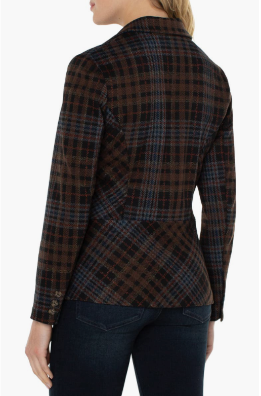 Tartan Notch Collar Blazer