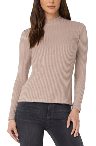 Mock Neck Long Sleeve Knit Top