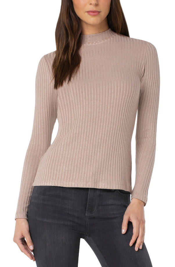 Load image into Gallery viewer, Mock Neck Long Sleeve Knit Top
