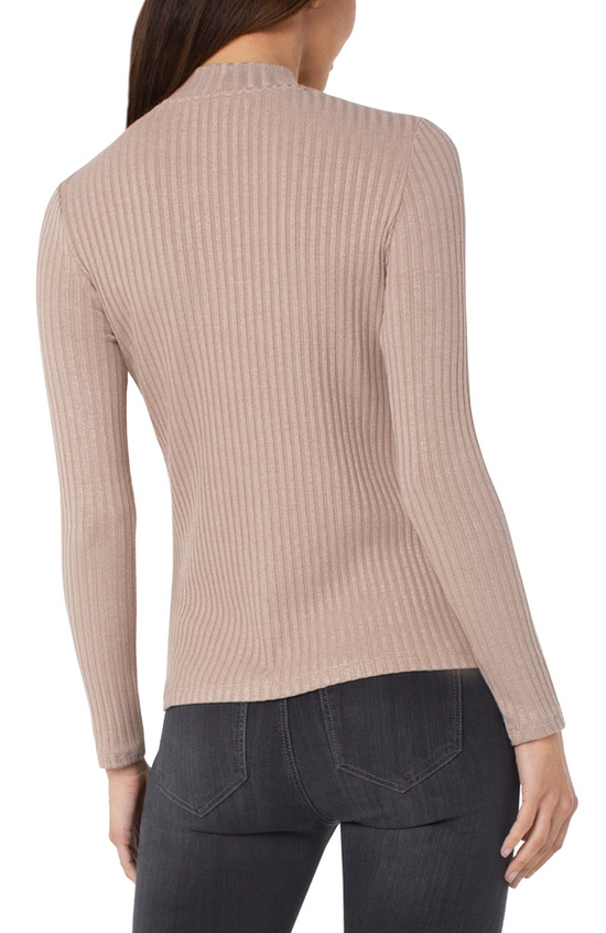 Mock Neck Long Sleeve Knit Top