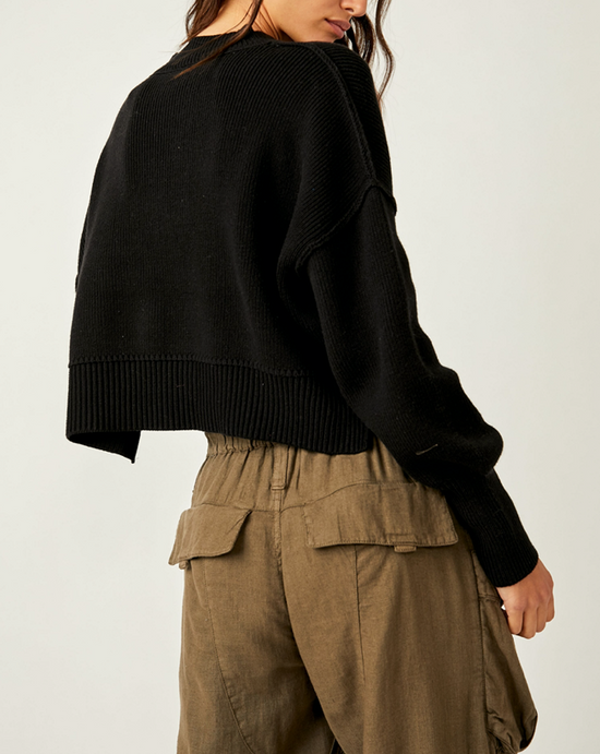 Load image into Gallery viewer, Easy Street Crop Pullover Black
