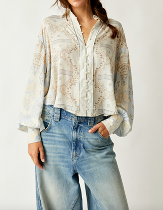 Virgo Baby Button-down Spring Blue Combo