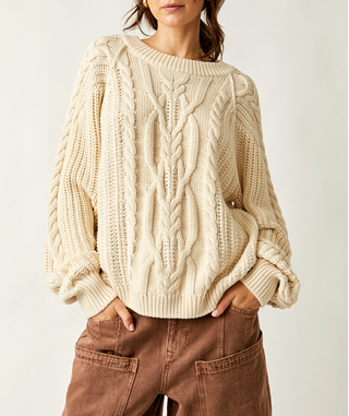 Frankie Cable Knit Sweater / Butter Cream