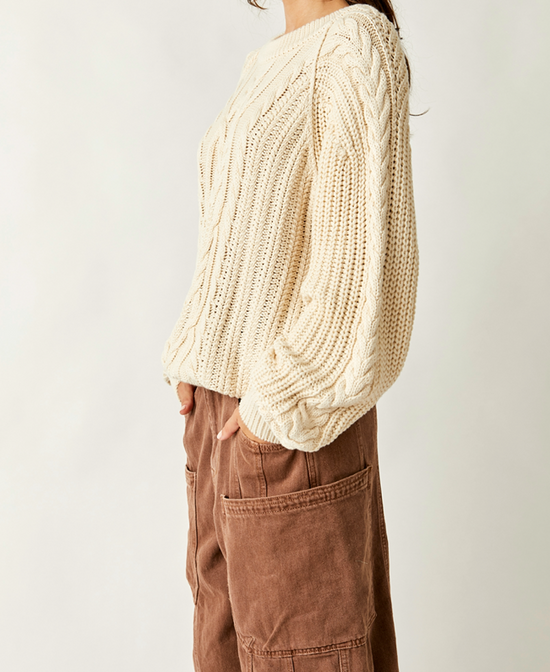Load image into Gallery viewer, Frankie Cable Knit Sweater Ivory
