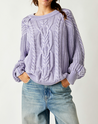 Frankie Cable Sweater Heavenly Lavender