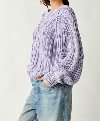 Frankie Cable Sweater Heavenly Lavender