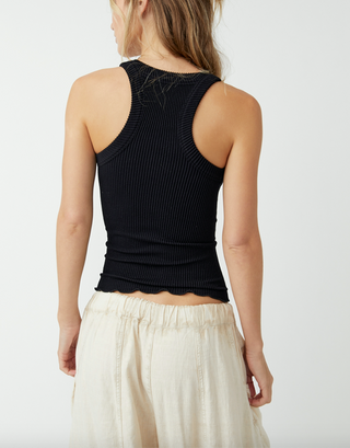 Ribbed Seamless Tank Black