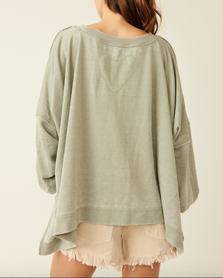 Daisy Sweatshirt Washed Army