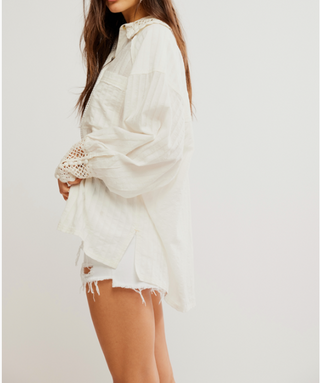 Rhiannon Crochet Shirt Optic White