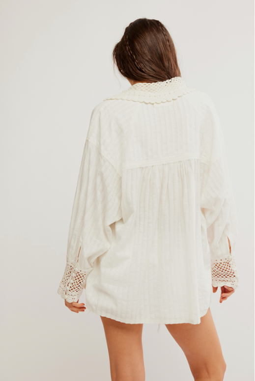 Rhiannon Crochet Shirt Optic White