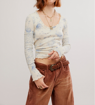 Clover Printed Thermal Ivory