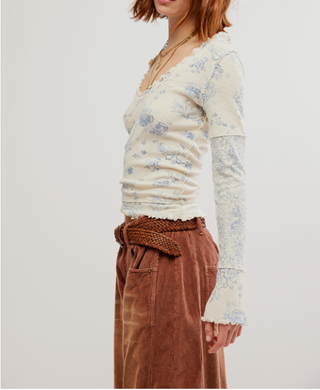 Clover Printed Thermal Ivory