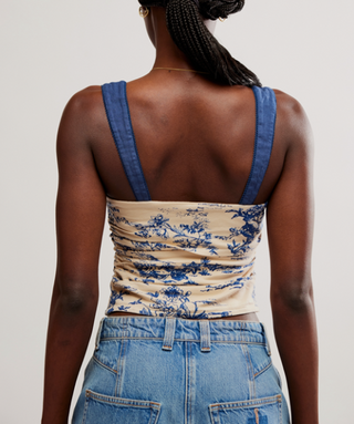 Printed 2 Tone Tank Ivory Combo