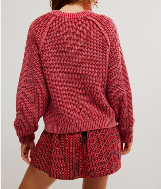 Frankie Cable Sweater Cherry