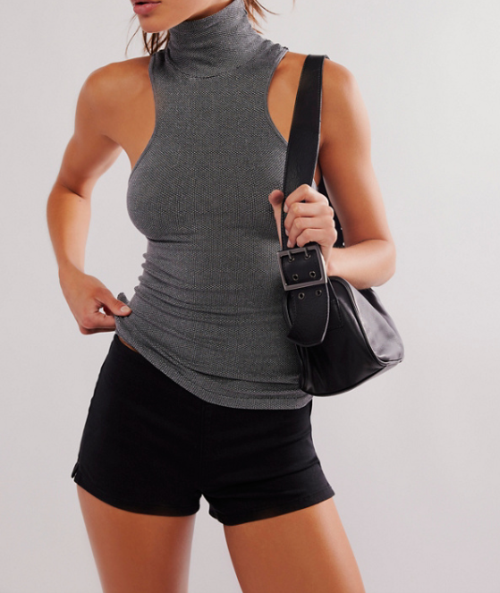 Always Ready Seamless Turtleneck Tank Black