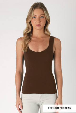 Clean Line Sweetheart Tank / Coffee Bean