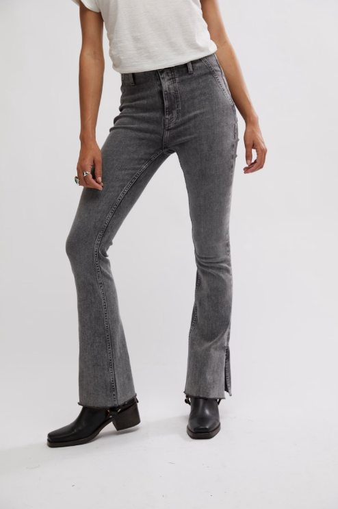 Level Up Slit Bootcut / Ridge Grey