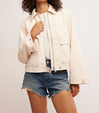 Blair Vegan Suede Jacket / Sea Salt