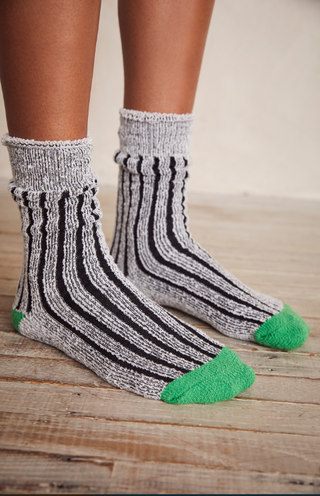 Plush Inside Out Crew Sock Black