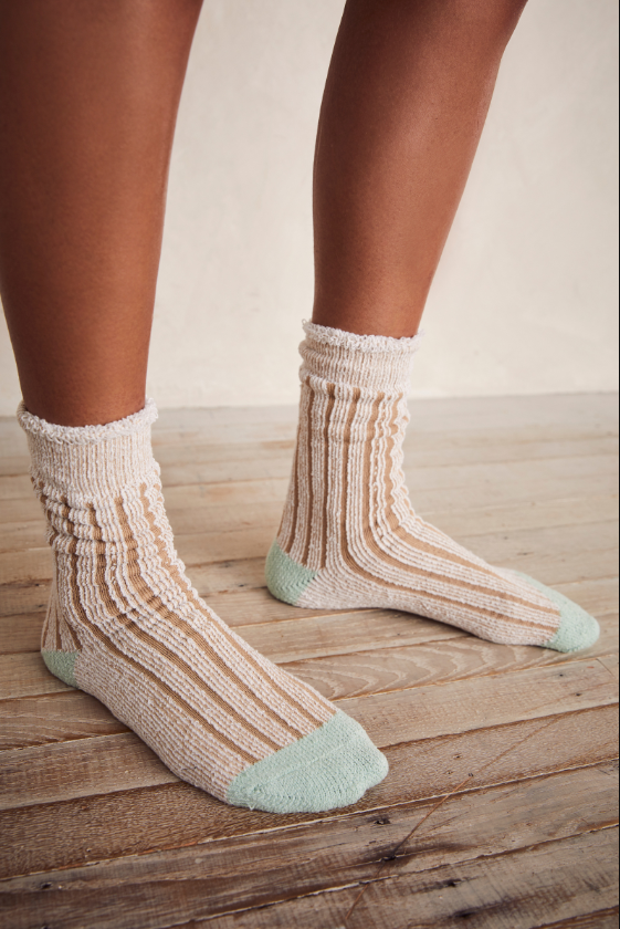 Plush Inside Out Crew Socks Camel