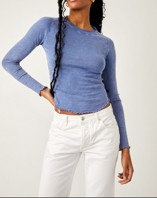 Be My Baby Long Sleeve Rinsed Cobalt