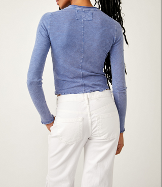 Be My Baby Long Sleeve Rinsed Cobalt