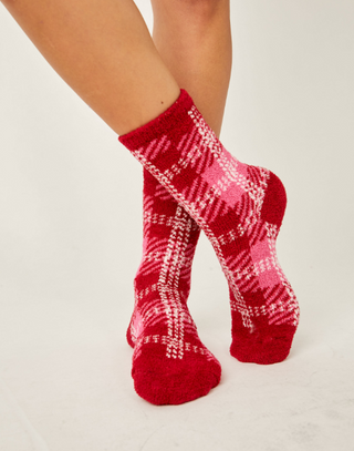 Hilarie Plaid Crew Socks