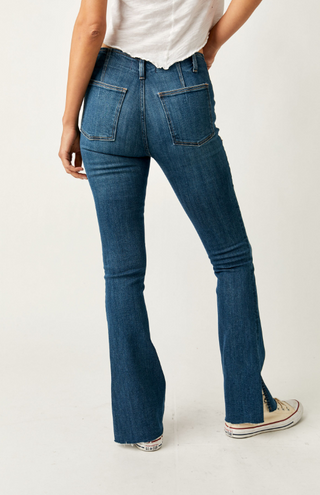 Level Up Slit Bootcut Country Blue Wash