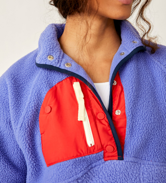 Load image into Gallery viewer, Hit The Slopes Pullover Blue Retro
