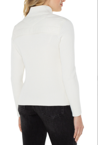 Quilted Front Zip Sweater