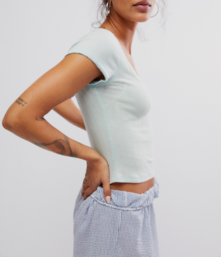 End Game Pointelle Baby Tee