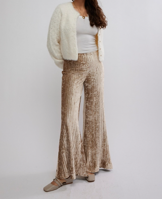 Star Sign Velvet Pant Champagne