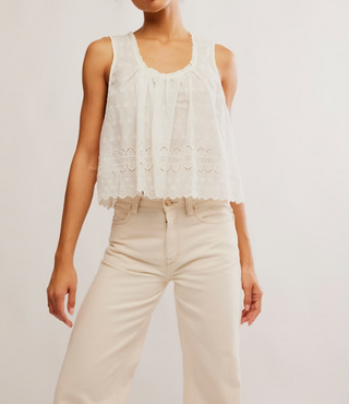 Marina Eyelet Tank / Clean Ivory