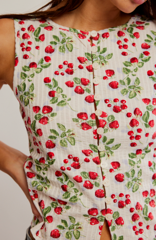 Tilly Vest - Printed / Antique Ivory Combo