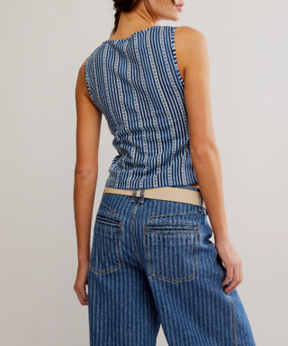 Tilly Vest - Printed / Navy Combo