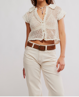 Lily Crochet Top / Coconut Milk
