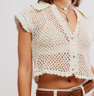 Lily Crochet Top / Coconut Milk
