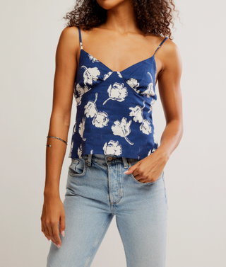 Susie Printed Top / Navy Combo