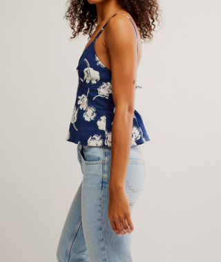 Susie Printed Top / Navy Combo