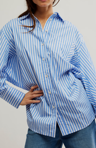 Sabine Tailored Stripe Shirt / Oxford Blue Stripe