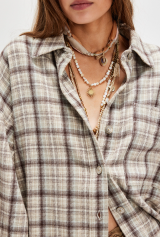 Ashley Plaid Shirt / Ivory Combo - Krista