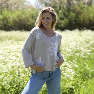 Meadow 3/4 Sleeve V Cotton / Khaki