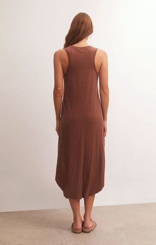 The Reverie Slub Dress Dark Rosewood