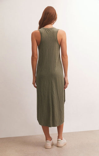 The Reverie Slub Dress Evergreen