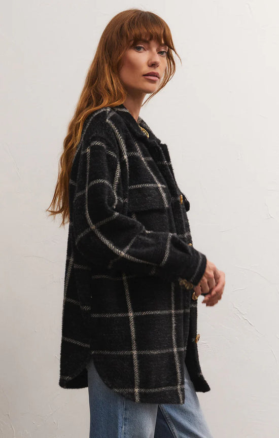 Plaid Tucker Jacket / Washed Black