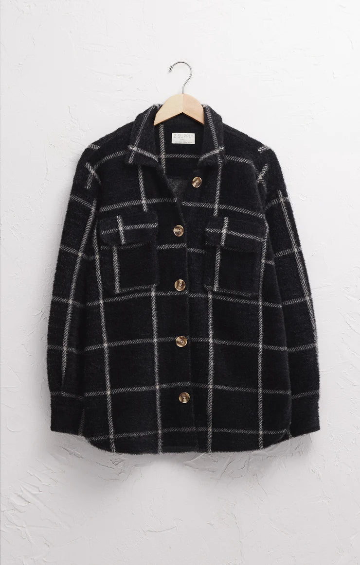 Plaid Tucker Jacket / Washed Black