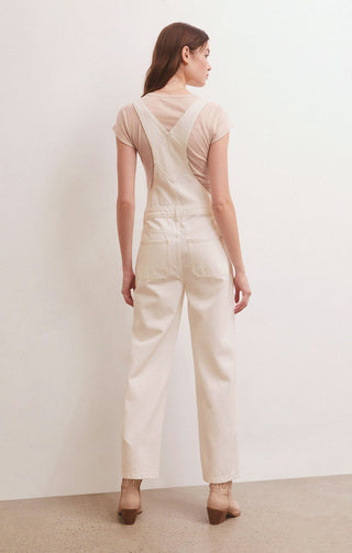 Brinley Denim Overalls Bone